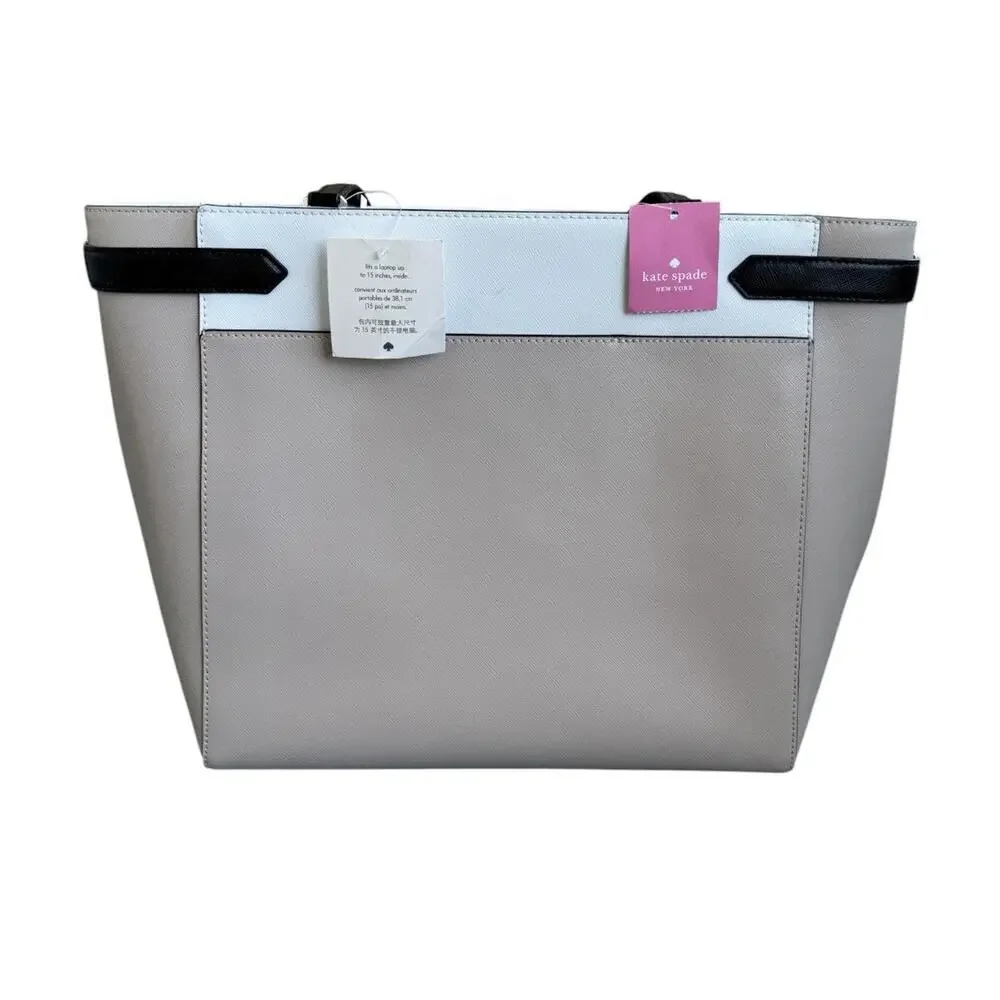 Kate Spade Staci Colorblock Saffiano Leather Laptop Tote & Wallet Set NWT